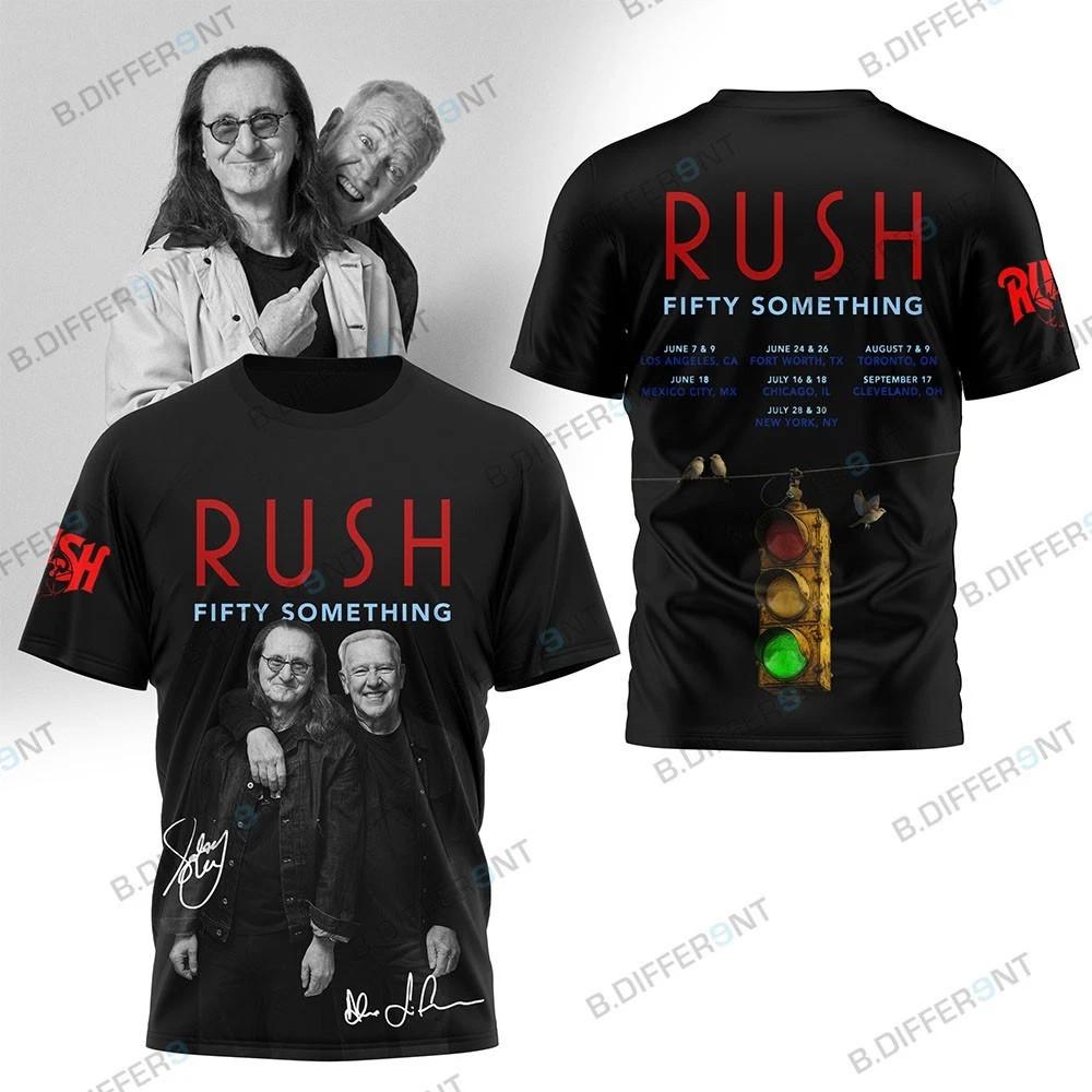 Rush 2026 Fifty Something Tour 3D Футболка Графическая футболка рок-группы Мужская Женская S-5XL Унисекс Футболка M