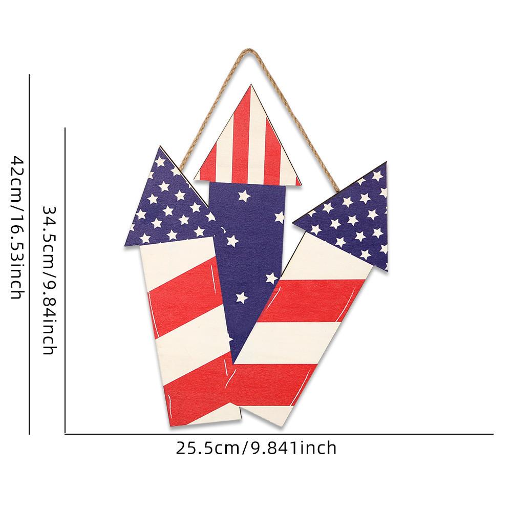Rustic Heart Shaped Wooden Independence Day Decor With American Flag Motif For Events Holiday