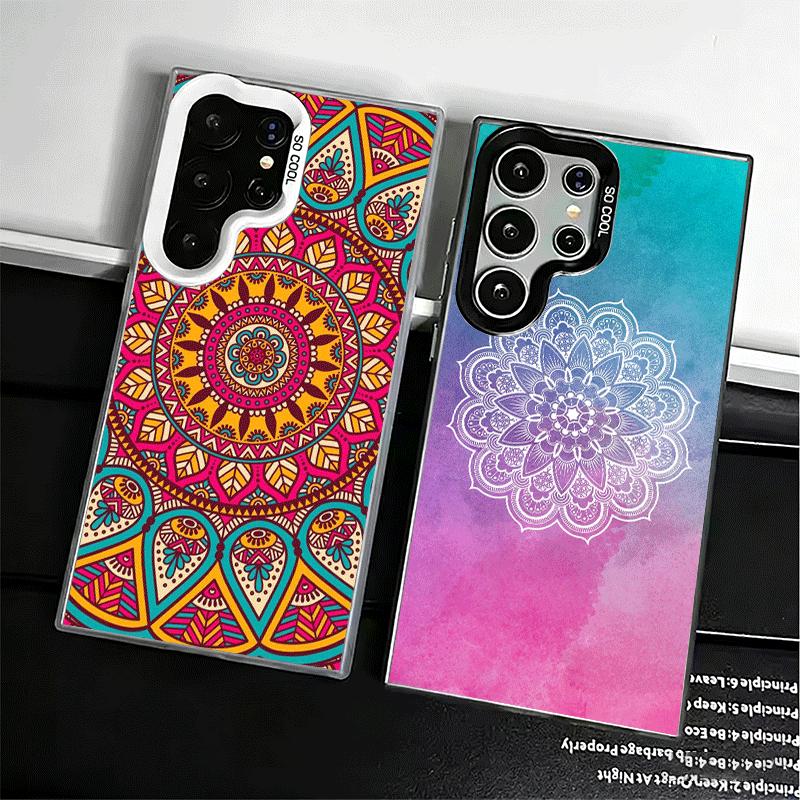 Mandala Style Pattern Shockproof Phone Case for Samsung Galaxy S26 Edge S25 Ultra S24 FE S23 Plus S21 Cover Anti Fall Fundas