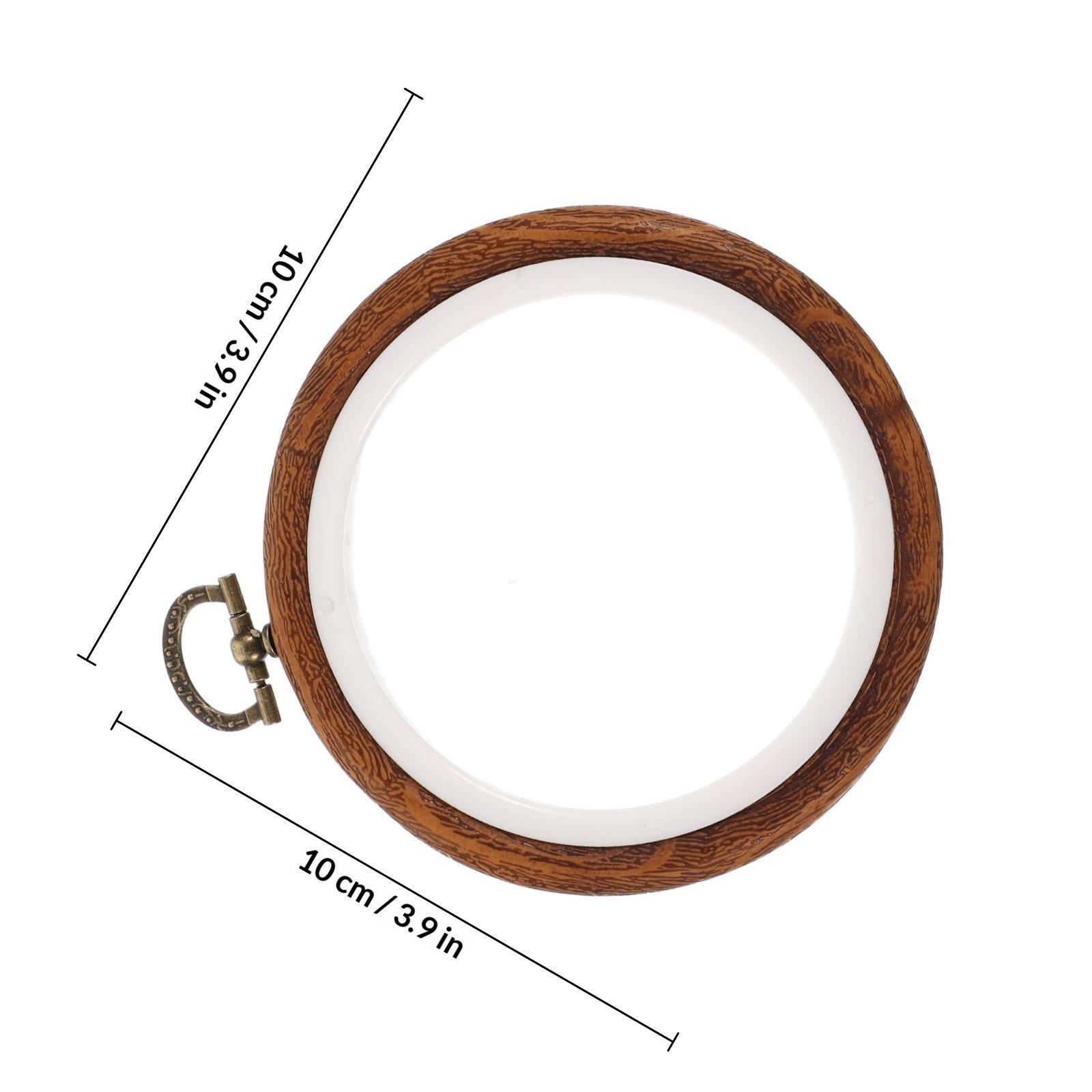 

2Pcs Embroidery Hoops Premium PP Material Imitation Wooden Round Rings for DIY Embroidery Needlework Quilting Christmas Ornament коричневый