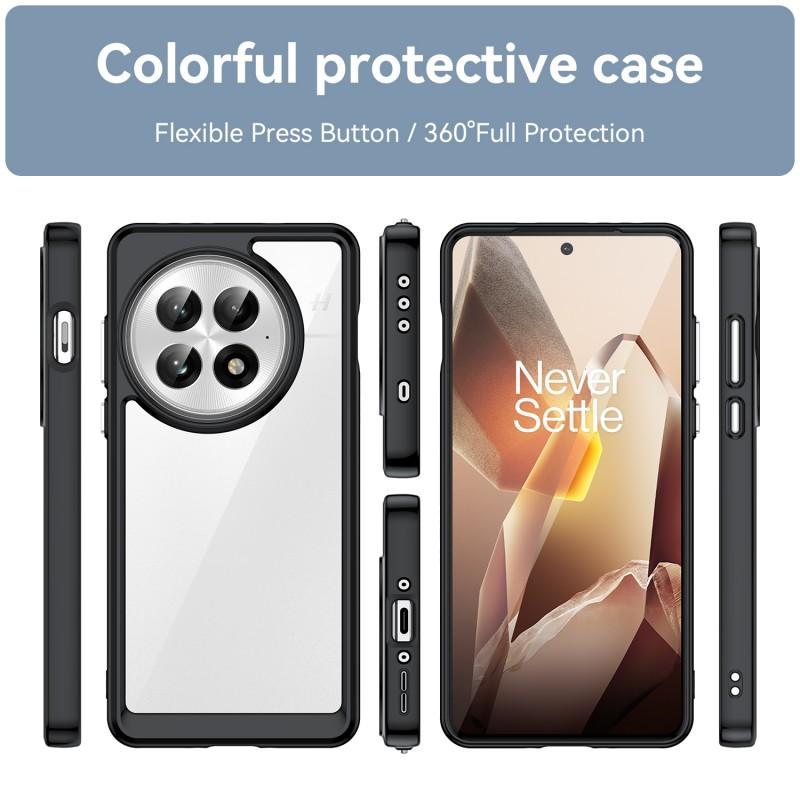 Für OnePlus 13 Handyhülle WANLONFENG XC Serie TPU Acryl Hülle mit Gehärtetem Glas (Großes Linsenloch)