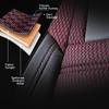 COMFORT SERIES WOVEN FABRIC CAR SEAT COVER Claret Red Black