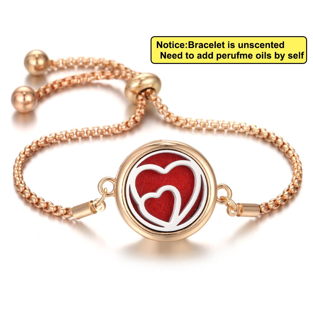 New Aromatherapy Diffuser Bracelet Essential Oil Diffuser Bracelet Alloy Stainless Steel Perfume Aroma Locket Bracelet for Women