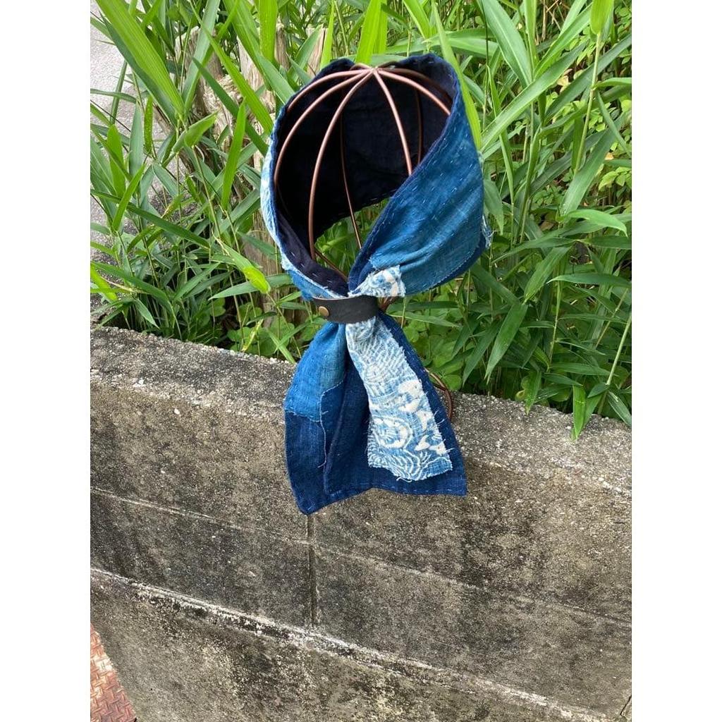 Used B74 Rags, Stole, Old Cloth, Remake, Indigo Dye, Patchwork, Pieced Together, Sashiko
