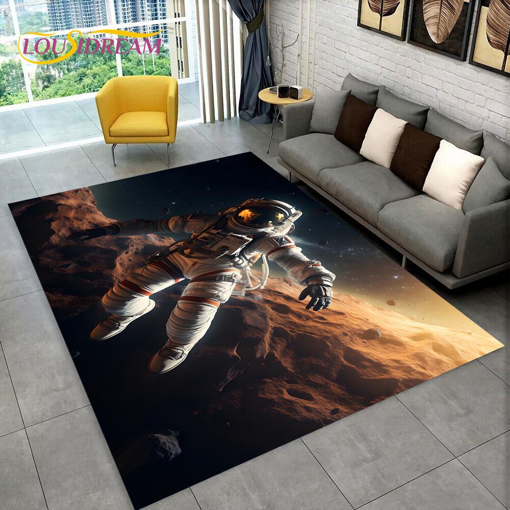 Astronauta Sen Wszechświat Kosmonauta Dywanik 3D Kosmos Kreskówka Dywan do Salonu Sypialni Dekoracja, Antypoślizgowy na Sofę Wycieraczka Dzieci