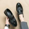 Men's Leather Cloth Splicing Men's Shoes Hairstylist Tide Foot Sleeve Business Casual