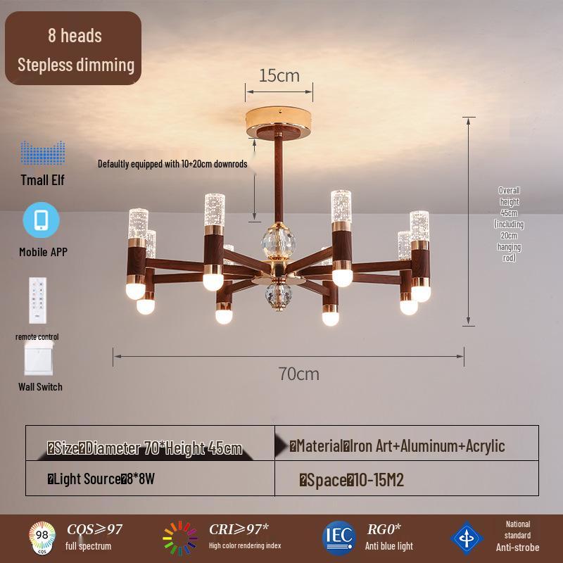 French Retro Branch Chandelier: Chinese Style Living Room & Hall Main Light for High-End, Horizontal Zhongshan Home Decor.