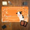 Cute Confused Cow Farm Style Playmat Mouse Pad Playmat 24"X14" MTG TCG Office Desk Mat for Work Game PC Laptop Carpet MousePad
