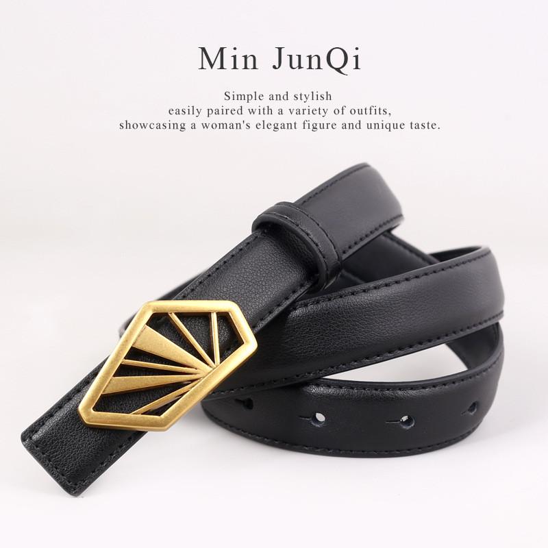 Fashion Leather Belt For Women With Smooth Buckle For Casual And Office Wear