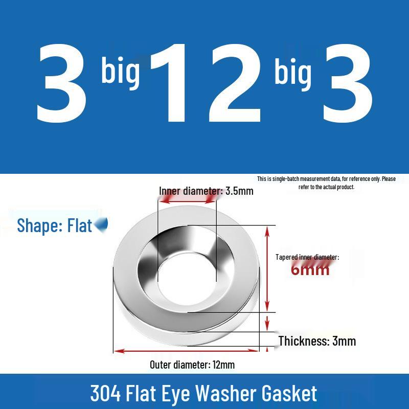 304 Stainless Steel Fisheye Gasket: M3-M10 Bowl Type Washer with Countersunk Hole