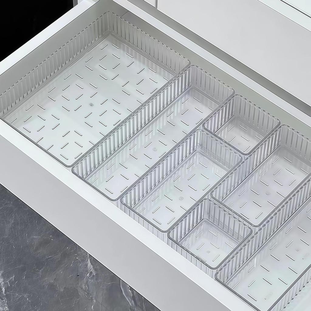 Acrylic Desk Organizer with Built-in Stationery Holder for Cosmetics