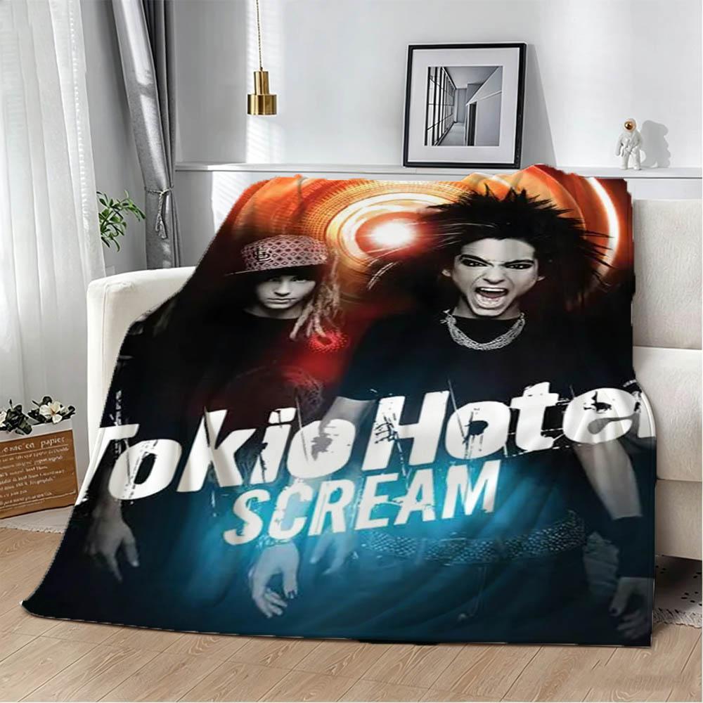 3D T-Tokio oF Band H-Hotel Music Singer Flannel Blanket Soft Throw Blanket Art For Home Decor Bedroom Bed Sofa Picnic Fans Gifts