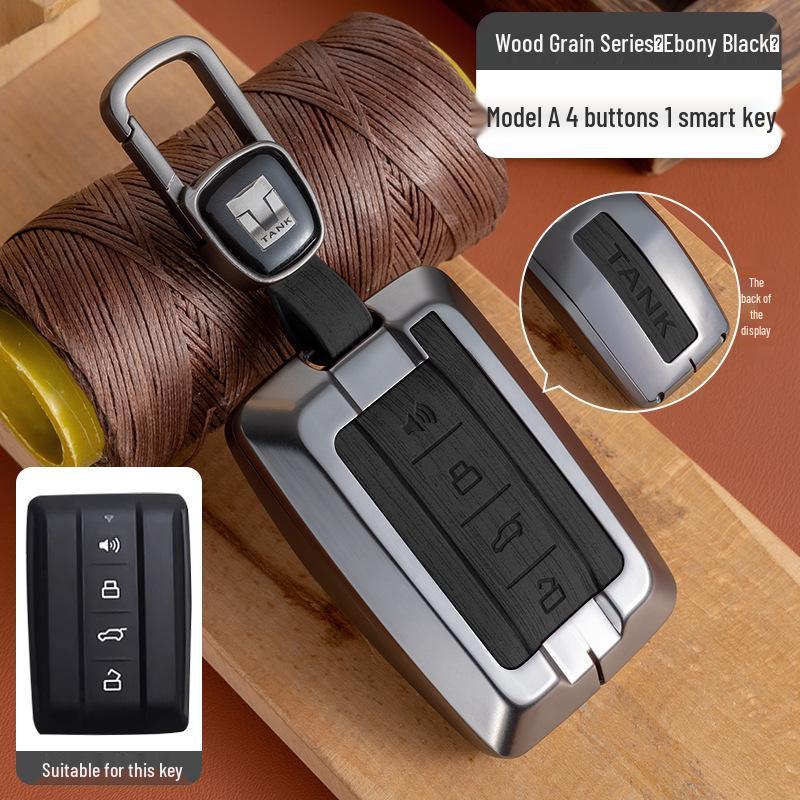 Zinc Alloy Tank 300/400/500 Car Key Shell with Full Wrap & Buckle