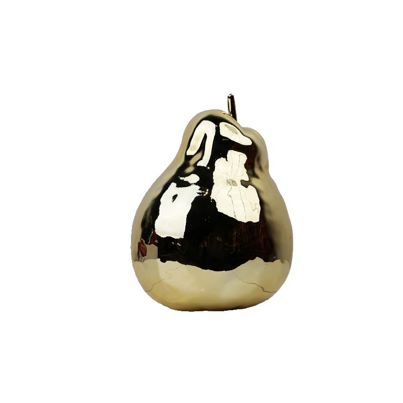 Golden Pear Resin Handicraft Simulated Fruit Sculpture Abstract Pear Decorative Figurines Home Decoration Accessories
