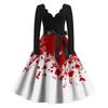 Dámské neformální módní halloweenské šaty vintage s výstřihem do V