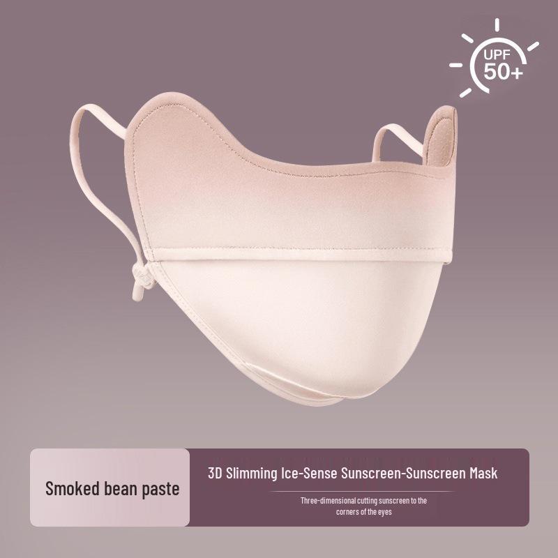 2025 Summer Women's Breathable Ice Silk Sunscreen Mask with Eye and Blush Protection