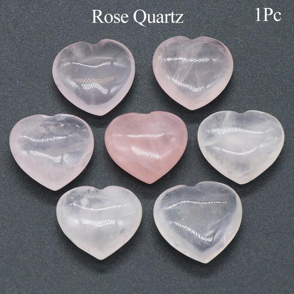 Herz-Kristall-Ornament-Dekoration, Energie-Naturstein, Reiki-Heil-Edelstein für Topfpflanzen, Fischtanks, Aquarien, Heimdekoration, Schmuckzubehör, 2 × 2 cm
