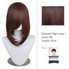 40cm Anime Synthetic White Purple Cosplay Wigs Short Green Hair Straight Silver Wig Pink Hairpiece Short Wig with Bangs