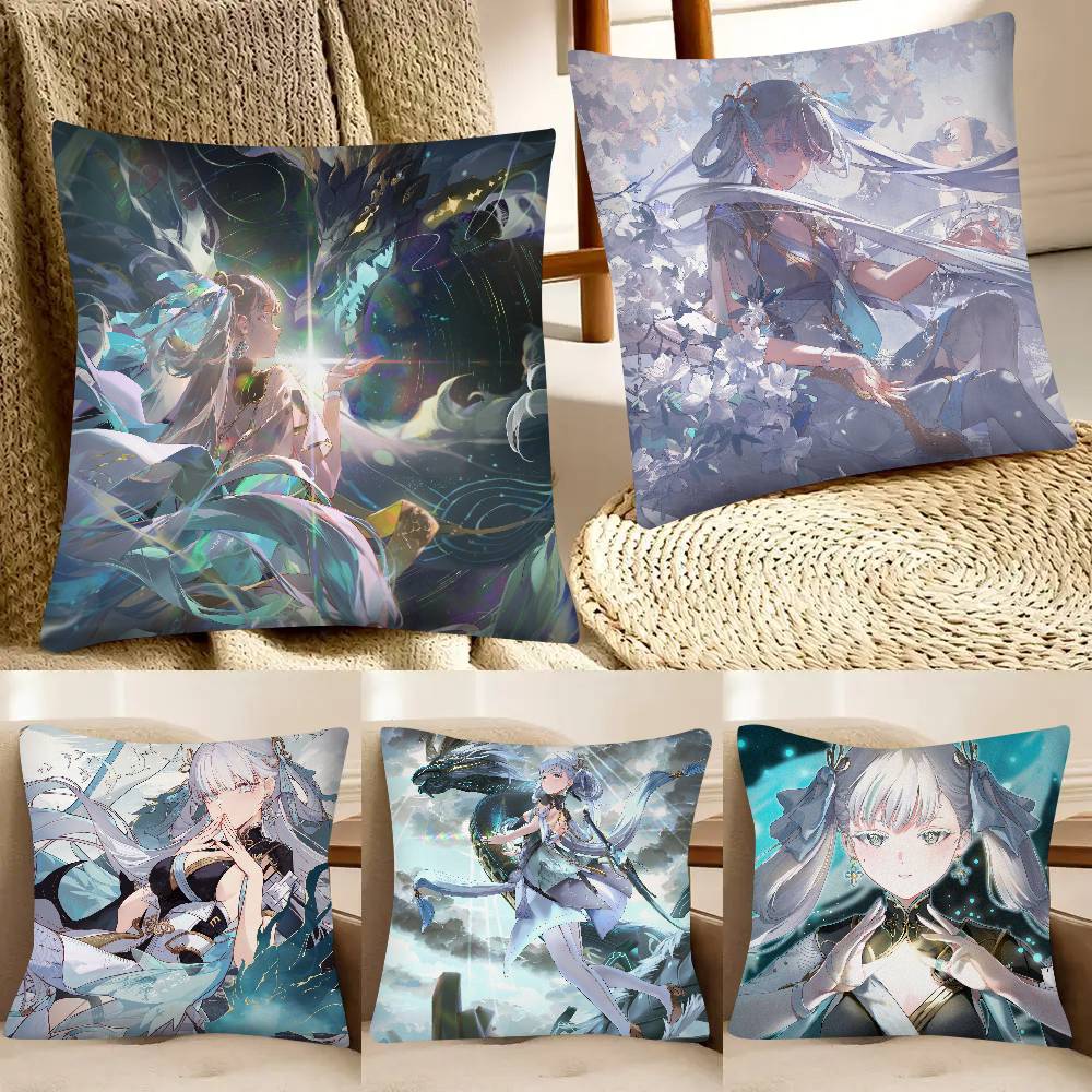 Hot Game Wuthering Waves Jinhsi Pillow Case Fashion Square Pillowcase Bedroom Sofa Room Ins Decoration Leisure