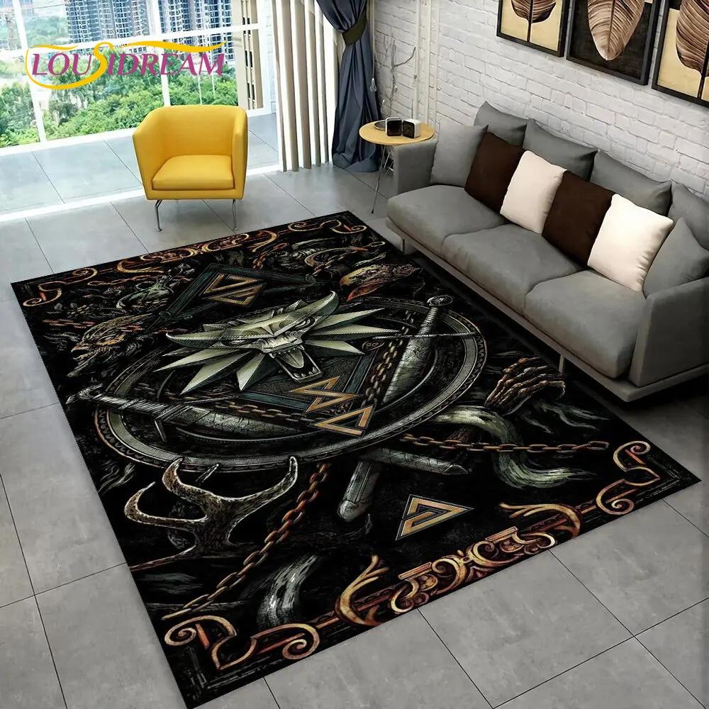 The W-Witcher Game Gamer Anime Area Rug,Carpet Rug for Home Living Room Children's Bedroom Sofa Doormat Decor,Non-slip Floor Mat