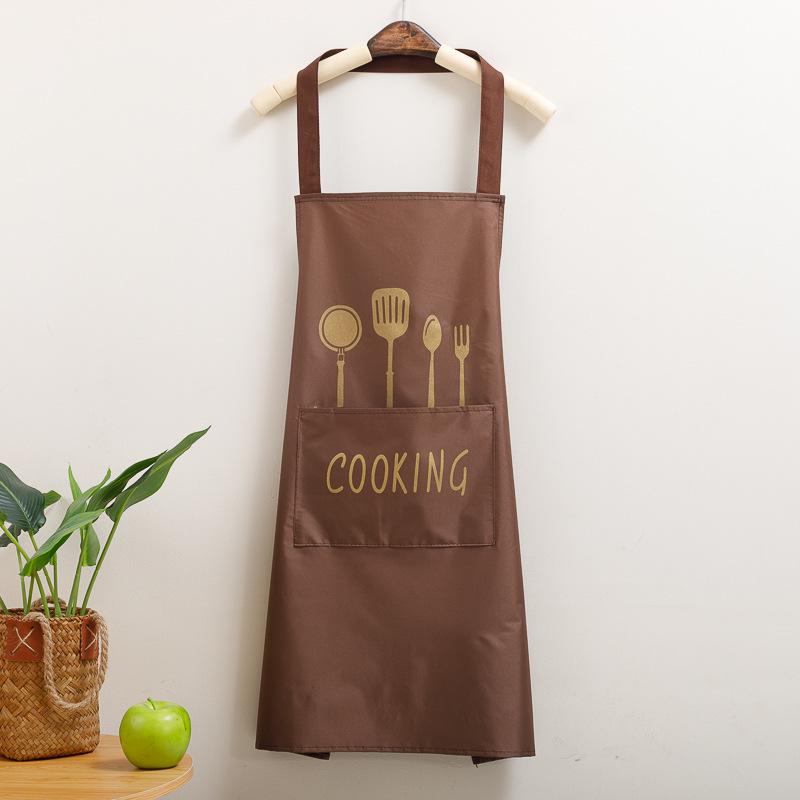 Waterproof and Oil-proof Kitchen Apron with Knife and Fork Design, Dirt-resistant and Thin for Summer Cooking. Perfect for Women.