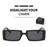 2pcs Sets Trendy Rectangle Sunglasses Small Frame Square Sunglasses Outdoor Sports Travel Vintage Gradient Eyeglasses UV400