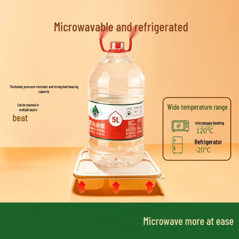 Eco-Friendly 3-Compartment Disposable Meal Prep Containers