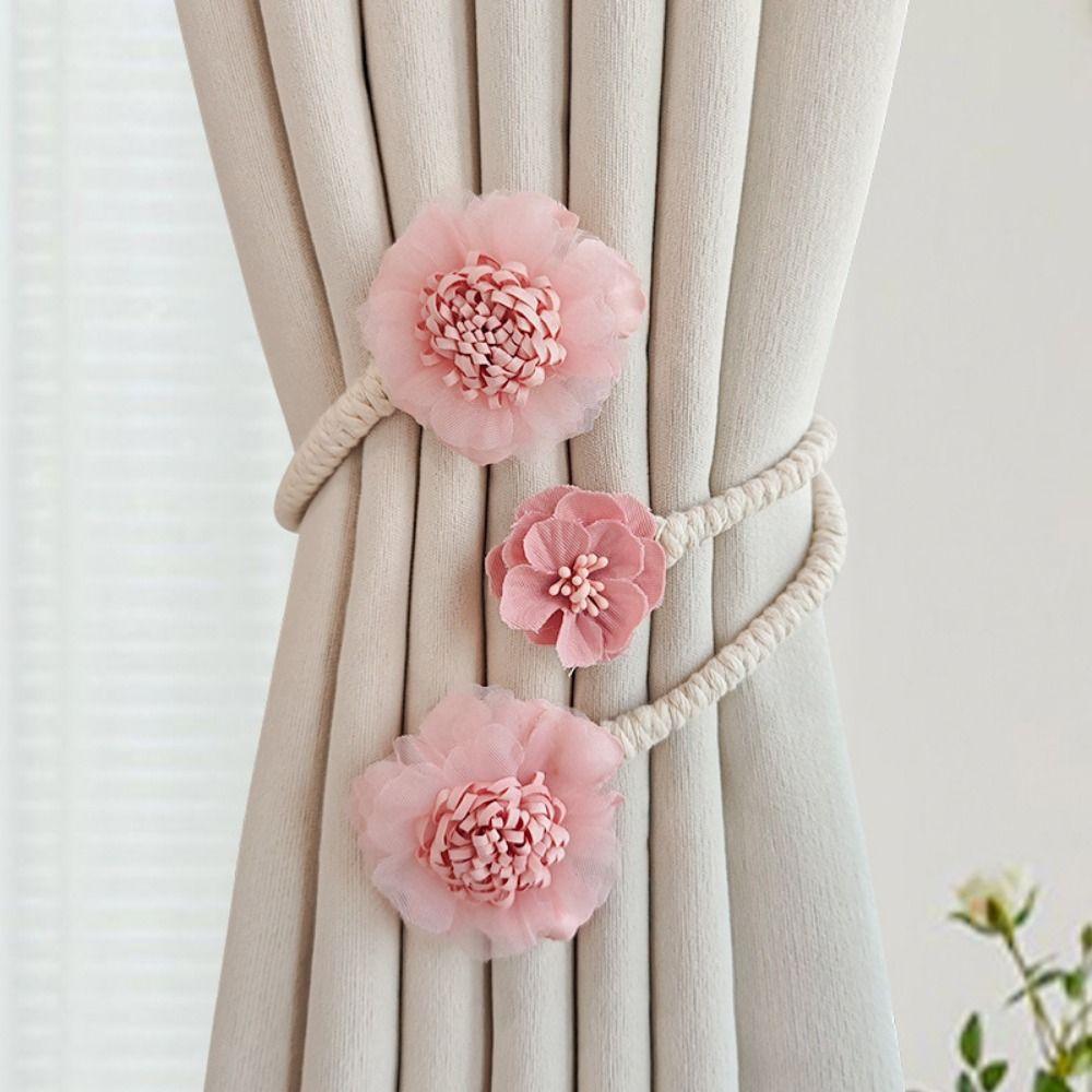 Punch-free Flower Curtain Tie Easy to Install Curtain Straps Curtain Tieback  Living Room