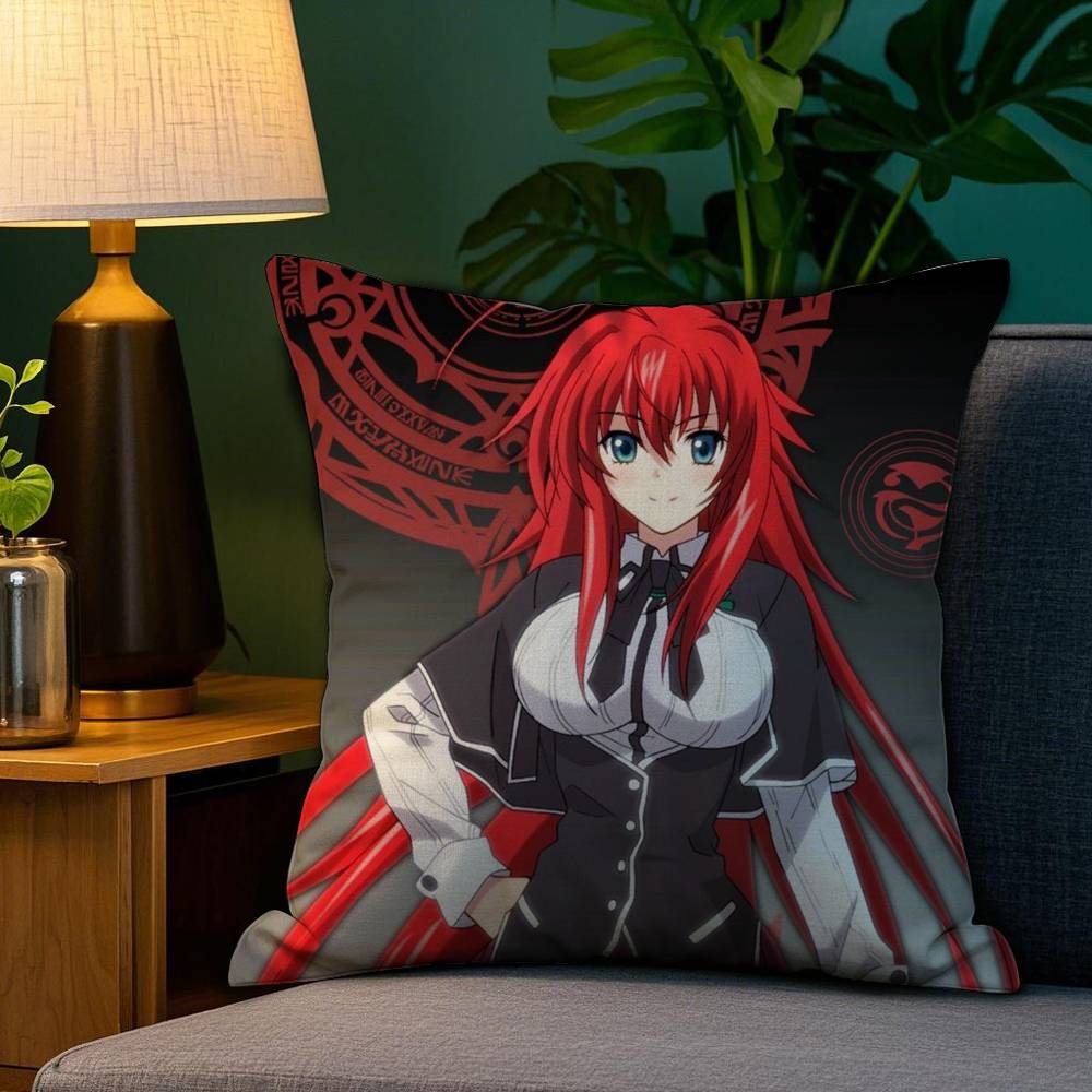 H-High School DxD Pillow Case Plush Fabric Soft Double Sided Print Sofa Cushion Cover Throw Pillow Covers