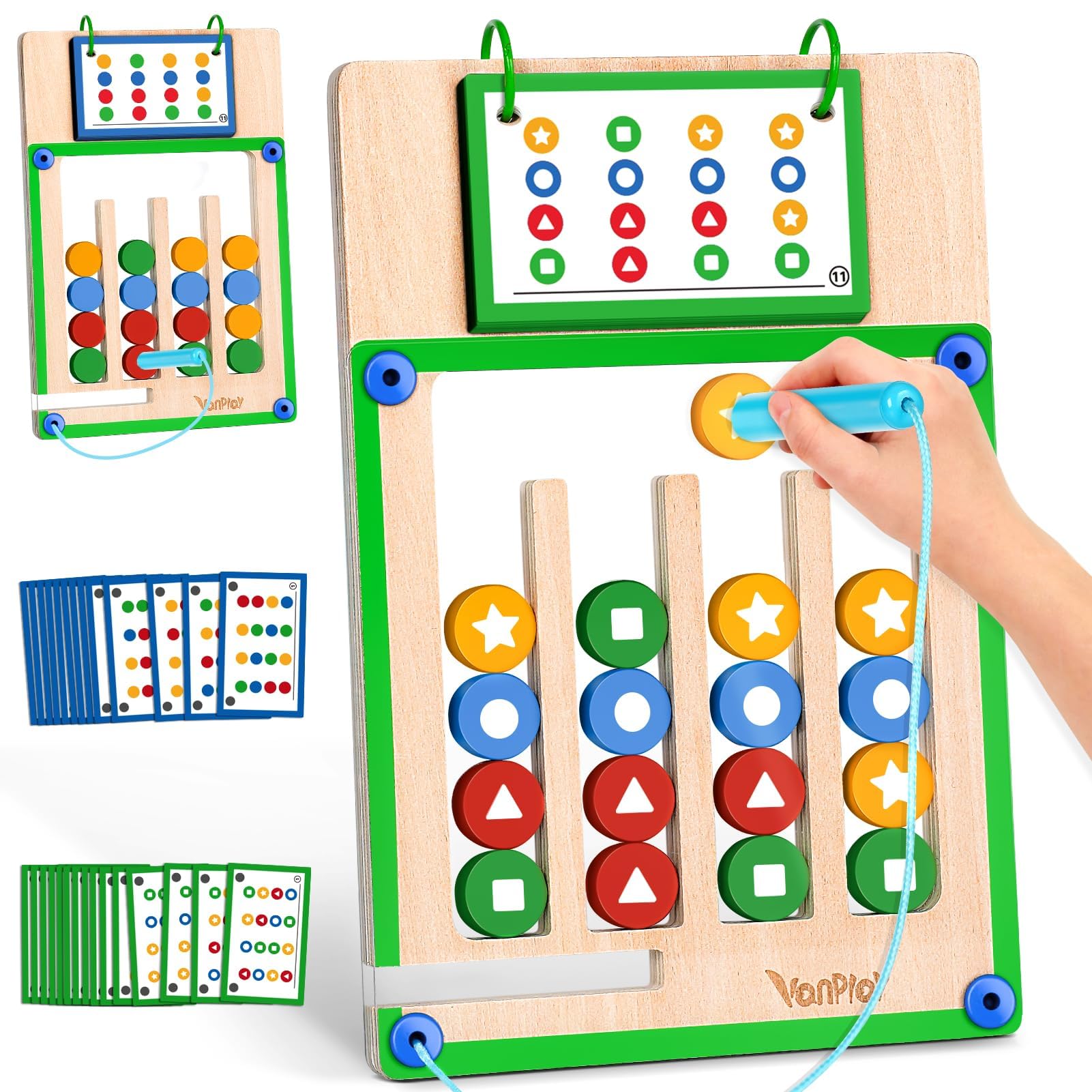 

Vanplay Montessori Toys for Boys and Girls, Educational Wooden Toys, Birthday Gift for 3, 4, 5, 6, and 7 Year Olds, Finger Development, Early Finger