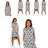 Summer Women Stars Printed Clothing Loose Fit Knee-length Casual Dress In Cotton Blend