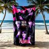 Saja Boys: Urban Elegance Customizable Name Beach Towel High Absorbency & Quick-Dry Perfect for Traveling Yoga Camping and Swimming