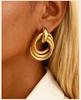 Geometric Inlocked Circle Twist Statement Earring Waterproof Chunky Jewelry