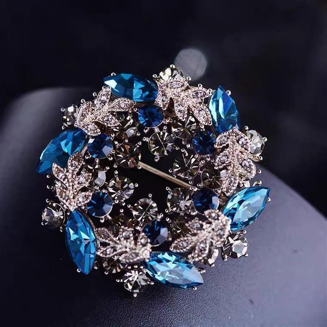 Elegant Blue Bauhinia Brooch: High-Quality Women s Spring Collar Pin Accessory