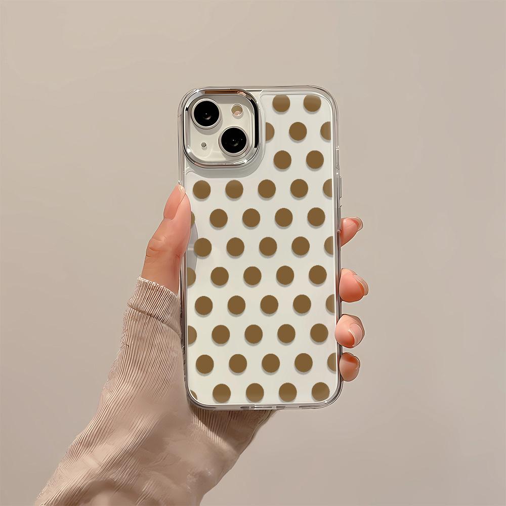 Phone Case For IPhone 13 12 11 17 Air 14 16 15 Plus Pro Max Shockproof Durable Minimalist Multiple Color Polka Dots Hard Cover
