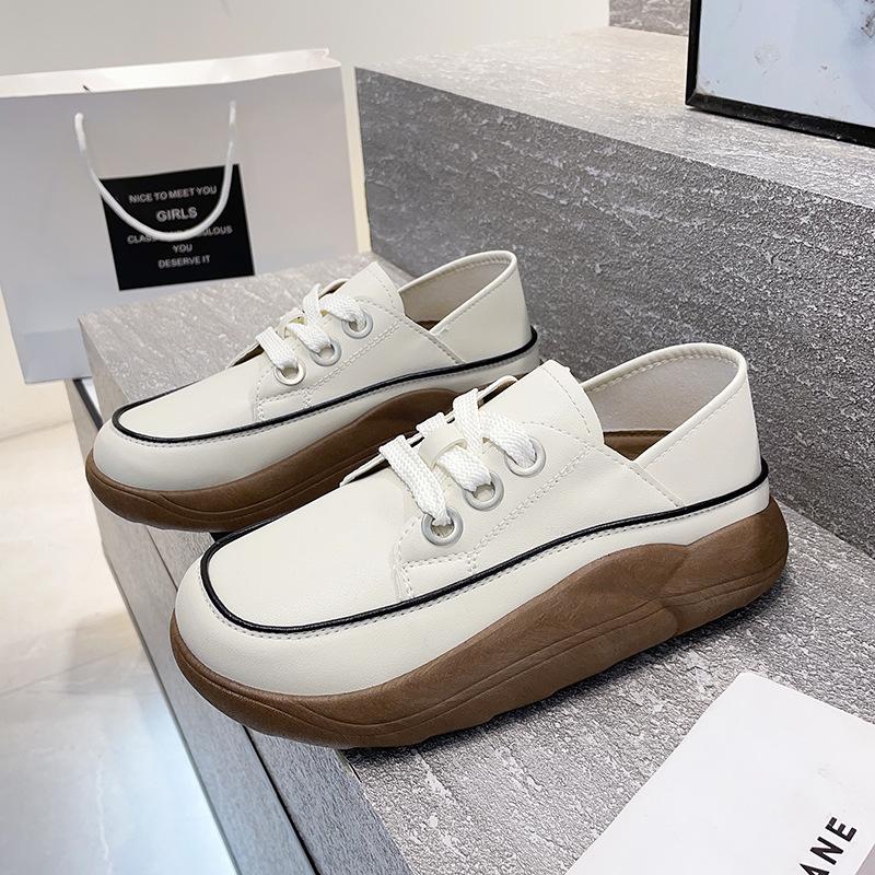 

Детские туфли с одной педалью, новинка осени 2025 года, женская обувь, универсальные маленькие белые туфли, повседневные мокасины с мягкой подошвой 35