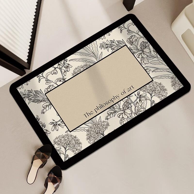 

Нескользящий коврик для ванной в стиле ретро, туалет, легко моющийся коврик для ног, дверь в душевую, прочный, быстросохнущий, диатомовая грязь 40*60CM