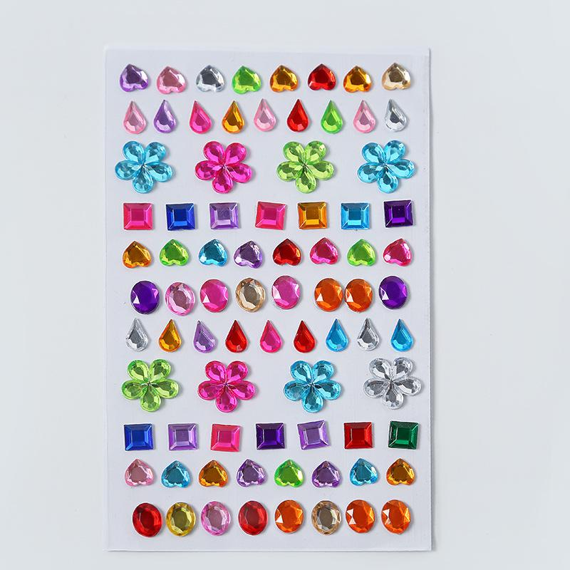Children's 3D Crystal Gem Cartoon Stickers: Shiny Princess Rewards & Educational Stationery