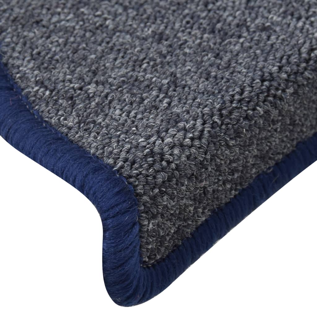 Step Mats 15 Pcs. 56 X 17 X 3 Cm Dark Gray and Blue Semi Circular