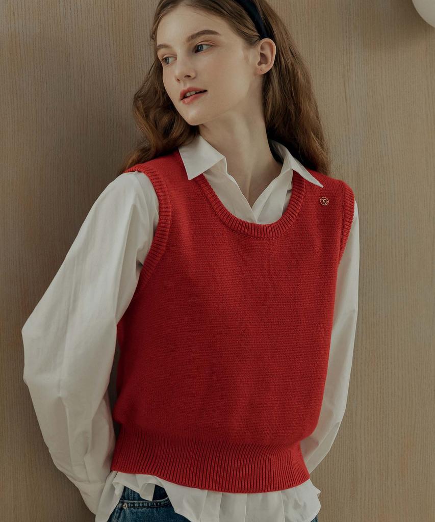 Mayveru Dreamy Vest Knitwear _ Red
