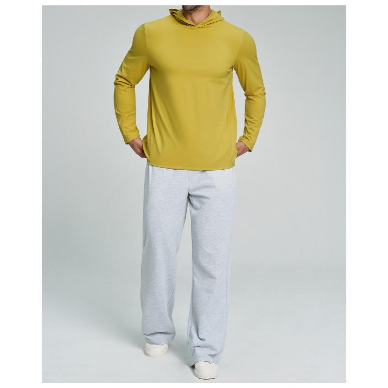 Men S Casual Sports Fitness Hooded Long Sleeve T Shirt