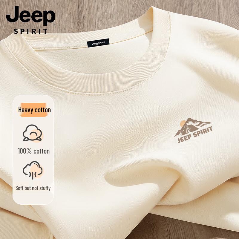 T-shirt da uomo JEEP SPIRIT in cotone, girocollo, manica corta