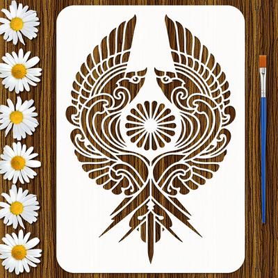 PET Hollow Out Drawing Painting Stencils, for DIY Scrapbook, Photo Album, Bird, 297x210mm