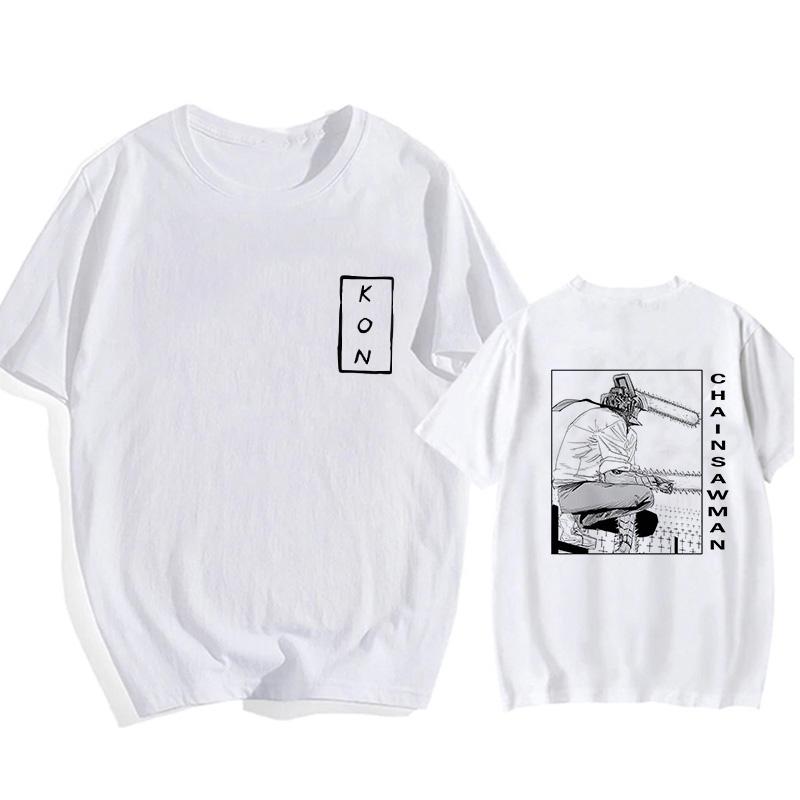 Japanese Anime Chainsaw Man T-shirt Pochita Cartoon Harajuku Makima Graphic Men's T-shirt Casual High-quality Comic T-shirt