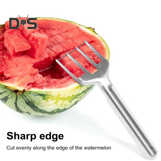 Watermelon Cutter Tool Efficient Stainless Steel Slicer for Watermelon Mango Cantaloupe Portable Kitchen Gadget for Fruit Salad Family Picnics Parties