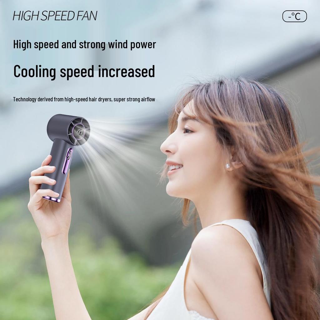 High-Speed T35 Mini Handheld Fan: USB Rechargeable, 100 Adjustable Speeds, Compact and Powerful