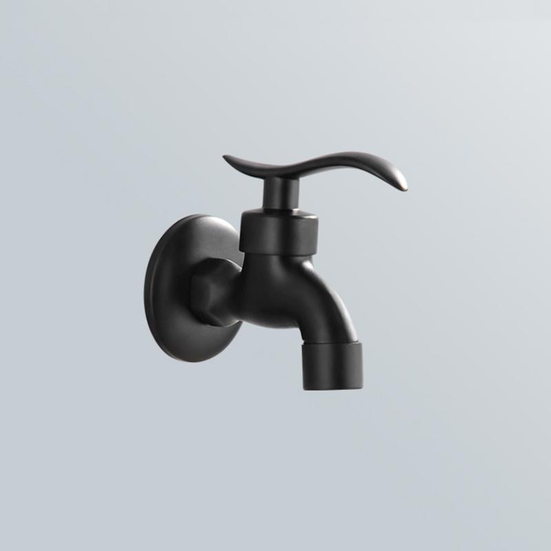 Black Brass Faucet Single Handle Washing Machine Mop Pool Faucet Wall Mounted Laundry Bathroom Water Tap 1Pc