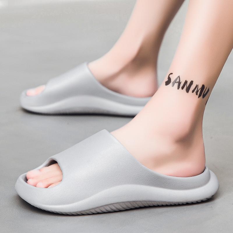 Papuci de vară pentru bărbați, cu talpă moale și groasă, pentru interior și acasă, cu platformă, la modă, pentru plajă, cupluri, antiderapante, pentru baie