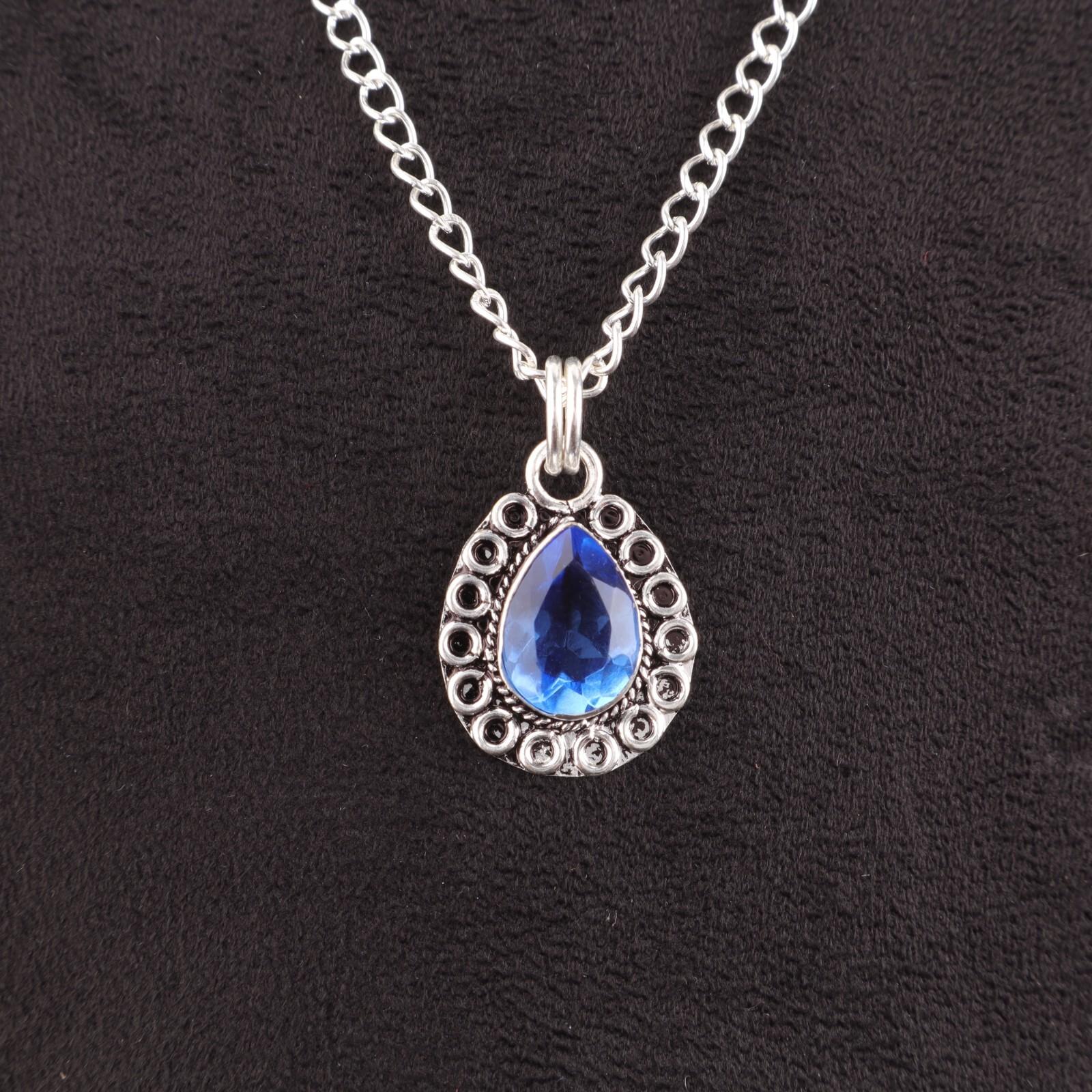 

December Birth Pear Tanzanite Stone Elegant Pendant Jewelry 925 Sterling Silver PP-26-6