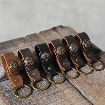 Handmade Genuine Leather Car Key Bag - Classic Retro Style